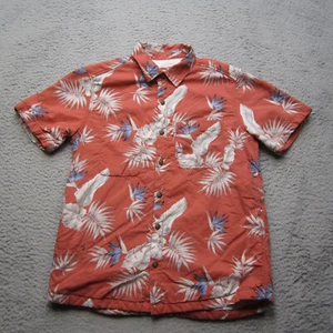 California Cowboy Hemd Herren XS Orange Knopfleiste Sherpa Liend Hawaii Blumen - Bild 1 von 13
