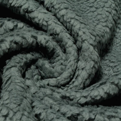 Stoff Baumwolle Plüsch Teddy grau Webpelz weich flauschig anthrazit - Bild 1 von 3