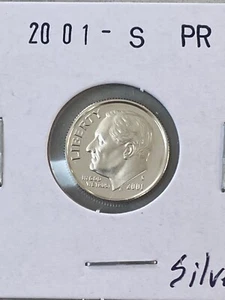 2001 S Proof 90% SILVER Roosevelt Dime - Picture 1 of 1