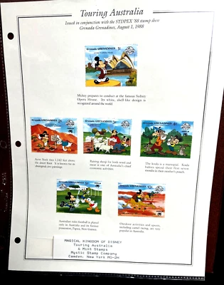 Grenada Grenadines Stamps Disney  1988 Sc #998-1003 Short set of 6 MNH Australia - Image 1 of 4