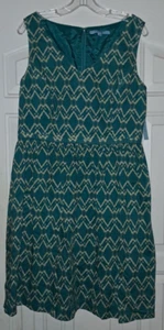 Antonio Melani Kleid ~ ärmellos türkisfarben bedruckt ~ voll gefüttert ~ Größe 12 ~ neu mit Etikett - Bild 1 von 4
