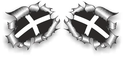 STICKER LICKER Small Pair STD RIP Ripped Torn Metal Cornwall Cornish Kernow Flag car sticker