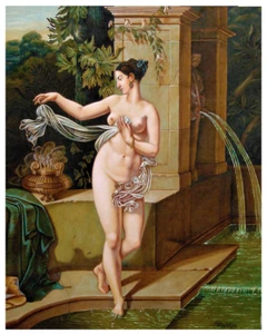 LA CIRCASSIENNE AU BAIN - MERRY-JOSEPH BLONDEL - 4"X5" PHOTOGRAPH - Picture 1 of 1