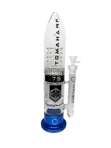 Tubo acqua vetro calibro 16" BLU NUOVO BLU doppia turbina Perc Hookah made in American - Foto 1 di 8
