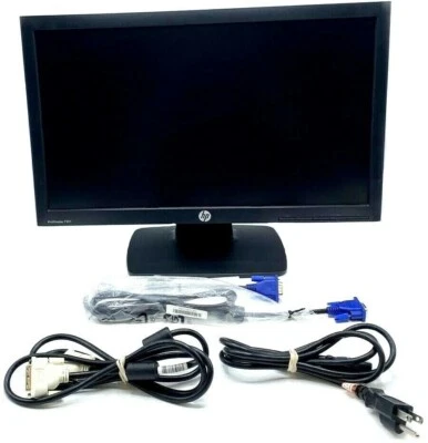 HP ProDisplay P201 20" Widescreen LED Monitor - TESTED w/ CABLES!! - Image 1 of 4