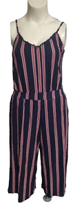 Bobbie Brooke Womens Blue and Red Jumpsuit Spaghetti Strap 2x #K47 - Picture 1 of 5