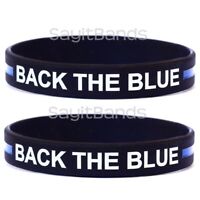 Reversible Thin Blue Line Bracelet Wristband Back the Blue Police Appreciation