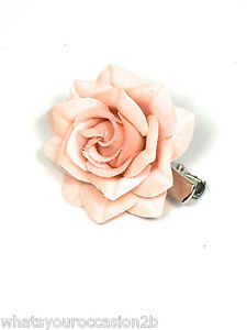 New Small Pastel Rose Flower Hair Beak Clip Peach Pink Purple White 4.5cm (5975)