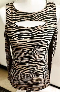 BOSTON CORRECT || Langarm Cold Shoulder Top in Zebra - Gr. Small - Bild 1 von 6