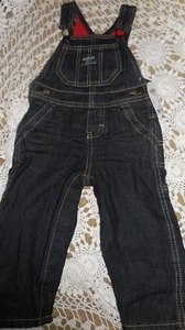 nwt Osh Kosh dark denim fleece lined overalls baby boy 12 m free ship USA - Picture 1 of 2