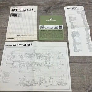 Pioneer CT-F2121 Stereo Cassette Deck Vintage Manuale Istruzioni - Foto 1 di 4
