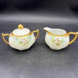 Antica Z.S. & Co. Bavaria Set di zuccheriere e creme margherite bianche 1880-1918 - Foto 1 di 13