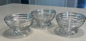 3 Vintage Anchor Hocking Depression Glas Manhattan klar gerippt Sherbet Schalen - Bild 1 von 8