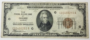 1929 Federal Reserve National $20 Currency Note - Chicago, IL - VF - Picture 1 of 6