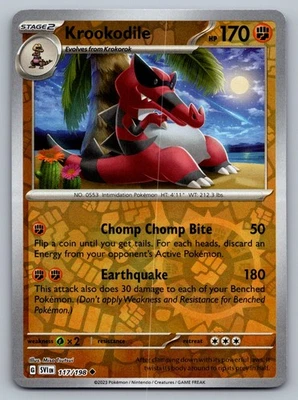 Pokemon TCG SV01: Scarlet & Violet Base Set Krookodile 117/198 Reverse Holo - Image 1 of 2