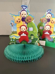 Juego de 2 centros de mesa de pie Teletubbies de panal de colección decoración de fiesta nuevos sin etiquetas - Imagen 1 de 6