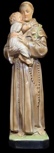 Vintage St Anthony of Padua & Child Chalkware Statue 12” Catholic Religious - Picture 1 of 6