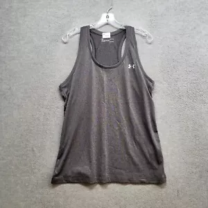 Under Armour Men Activewear Shirt Large Gray Tank Top HeatGear Loose Sleeveless - Picture 1 of 11