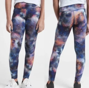 Athleta girl printed chit chat tights blue multicolor sz L/12 - Picture 1 of 5