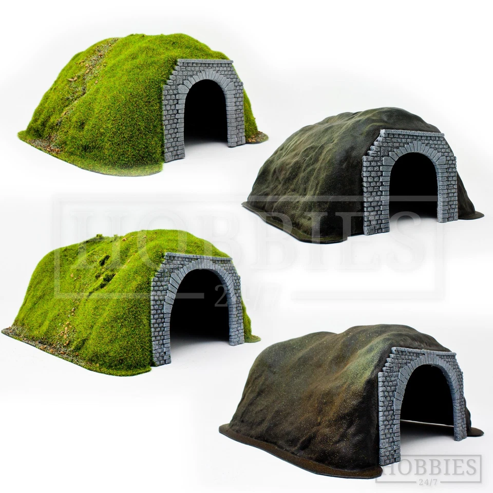 Javis OO Gauge Tunnel Single Double Track Flocked Grass Hill Scenery Rail Layout