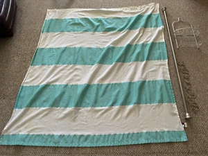 lot Tommy Hilfiger Shower Curtain + shower rod + shower caddy + 22 curtain ring - Picture 1 of 7