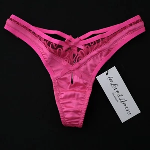 NEW For Love & Lemons VS 2021 Satin Bows Lace Thong Panty XXS XXSMALL - Picture 1 of 9