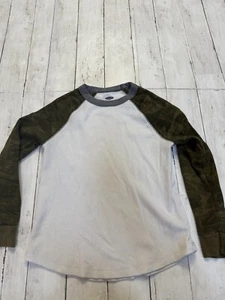 Camiseta pulóver camuflada raglán manga larga cuello redondo gris azul marino talla M (8) - Imagen 1 de 3