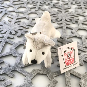 Stuffed Animal House 4" Mini Grey White Husky Dog Plush Keychain Zipper Pull NWT - Picture 1 of 3