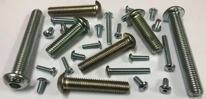M3, M4, M5, M6, Button, Dome Head, Socket Screws, BZP, High Tensile, Grade 10.9. - Photo 1/4