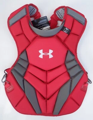Under Armour 男式 UA Converge II 红色捕手胸部保护 UACPCC4-AP SC — 第 1/4 张图片