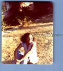 Found Color Photo P+1660 Pretty Woman Sitting On Grass Smiling