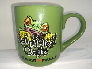 Rainforest Cafe Niagarafälle Cha Cha Kaffee Tee Tasse Becher grün fasst 16 Unzen - Bild 1 von 12