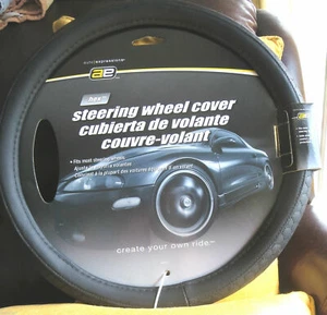Auto Expressions Simulated Leather Sport Hex Steering Wheel Cover 805012 Black - Picture 1 of 3
