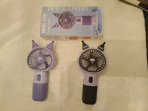 {2} Handheld Mini Fan Angle Adjustable Desktop Electric Fan USB Charge Fan - Picture 1 of 2