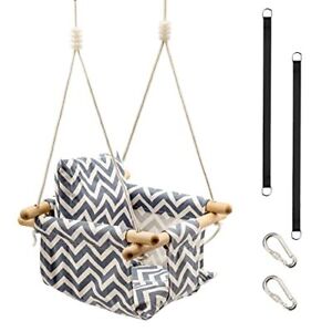 KINSPORY Toddler Baby Hanging Swing Seat Secure Canvas Hammock Chair with Sof...