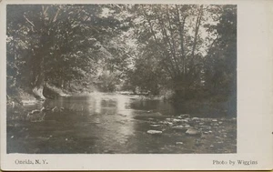 1908 Landschaft Fluss Bach Ansicht Oneida New York NY RPPC Echtfoto Postkarte C28 - Bild 1 von 2