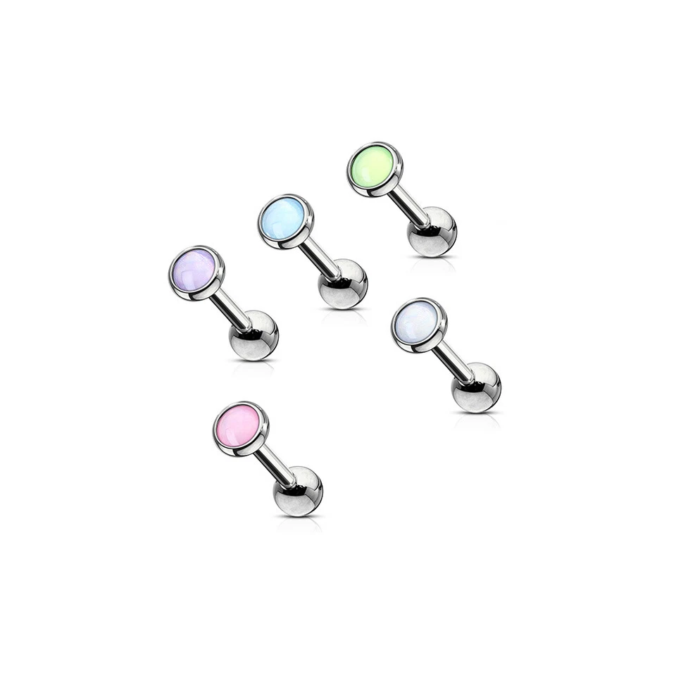 5 - Piedra Iluminadora Plana Acero Quirúrgico Barra Pernos Cartílago Tragus A188 Foto 1 de 1