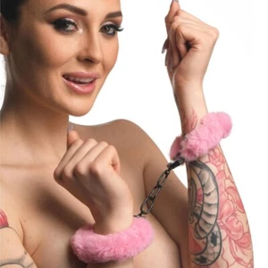 Cuffed in Fur Furry Handcuffs - Pink - Picture 1 of 8