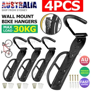 4PCS Steel Bicycle Bike Wall Rack Mount Stand Holder Hook Garage Storage Hanger - Picture 1 of 10