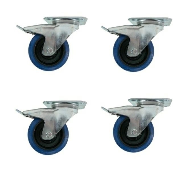 4 OSP Ata-blue-4 Premium 4" Rubber Caster for ATA Cases and Racks - 2 Locking