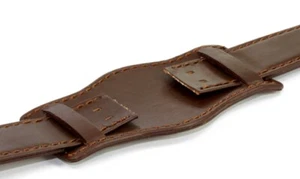 Uhrenarmband für feste Federstege mit Unterlage Modell Bund mocca 18 mm - Bild 1 von 4
