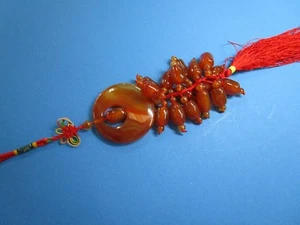 Decoración colgante asiática tallada cornalina {jade rojo) - Imagen 1 de 1