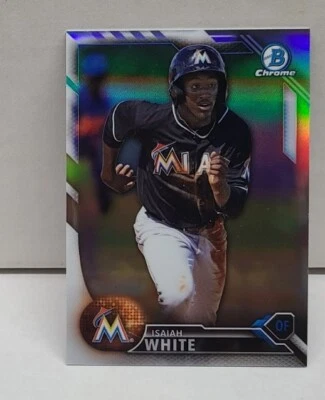 ISAIAH WHITE 2016 Bowman Chrome Draft REFRACTOR /499 ~ ROOKIE ~ MARLINS - Image 1 of 2