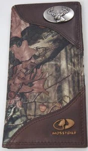 ZEP-PRO BUCK DEER Leather & Nylon roper MOSSY OAK Camo WALLET ONLY NO BOX - Picture 1 of 7