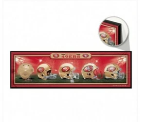 🏈🏈SAN FRANCISCO 49ERS HELMET DESIGN THROUGHOUT YEARS WOOD SIGN 9"x30" NEW 🏈🏈 - Picture 1 of 2