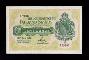 F.C. ISLAS FALKLAND , 10 LIBRAS 1982 , EBC- (XF-) , P.11c . - Imagen 1 de 2