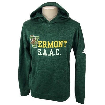 Adidas UVM Universidad de Vermont Catamounts Sudadera Para Hombre Mediana Verde Logo Foto 1 de 4