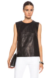 BLK DNM Women's Black Leather Shirt 23 Medium $595 NWOT - Picture 1 of 2