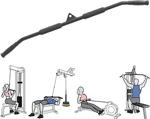 Upgraded Lat Pull Down Bar for Home Gym Lat Pulldown Attachments for Pulley Syst - Picture 1 of 12