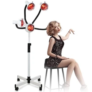 5 Head 750W Infrared Heat Lamp Red Light Portable Floor Hair Dryer Stand Up - Picture 1 of 6